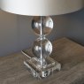 Clare Crystal Glass Two Sphere Table Light With Mink Shade