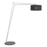 St James XL Angular Floor Lamp in Matt Nickel With Black Shade