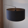 St James XL Angular Floor Lamp in Matt Nickel With Black Shade