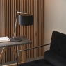 St James Angular Table Lamp In Matt Nickel With Black Shade