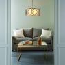 Trimley Circular Framed Pendant With White Shade