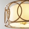 Trimley Circular Framed Pendant With White Shade