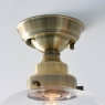 Sibton Timeless Antique Brass Semi Flush With Clear Glass