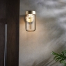 Die Cast IP44 Brushed Gold & Clear Glass LED Wall Light