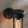 Matt Black & Clear Glass Wall Light