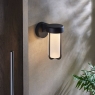 Matt Black & Frosted Glass LED Wall Light