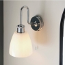 Chrome Plate & Gloss Opal Glass Wall Light