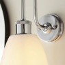 Chrome Plate & Gloss Opal Glass Wall Light