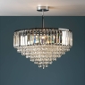 Laura Ashley Vienna Crystal & Polished Chrome 5 Light Semi Flush Ceiling Light