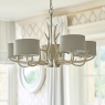 Dar 5 Light Antler Chandelier Antique Silver/Champagne