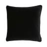 Luxe 43cm Velvet Piped Cushion Black