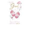 Birth Girl - Booties and Mobile Greeting Card