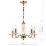 Laura Ashley Carson Cut Glass & Antique Brass 5 Light Chandelier