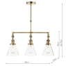 Laura Ashley Issac Antique Brass 3 light Bar Pendant 