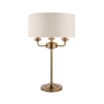 Laura Ashley Sorrento Antique Brass 3 Light Table Lamp with Ivory Shade