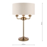Laura Ashley Sorrento Antique Brass 3 Light Table Lamp with Ivory Shade