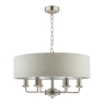 laura ashley sorrento 6 light pendant satin nickel