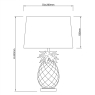 Laura Ashley Small Pineapple Glass Table Lamp With Taupe Shade 