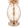 Laura Ashley Small Pineapple Glass Table Lamp With Taupe Shade 