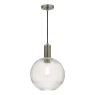 Dar Nikolas Ribbed Round Pendant Nickel
