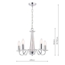 Laura Ashley Blake 5lt Cut Glass & Polished Chrome Chandelier 