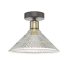 Dar Boyd Flush Antique Brass Ceiling Pendant