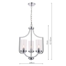 Laura Ashley Joseph 3lt Chandelier Polished Chrome Glass