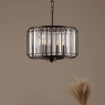 Naeva 3 Light Pendant Satin Black Crystal