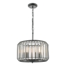 Naeva 3 Light Pendant Satin Black Crystal