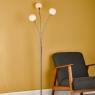 Avari 3 Light Floor Lamp Satin Nickel Frosted Glass