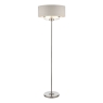 Laura Ashley Sorrento 3lt Floor Lamp Satin Nickel With Natural Linen Shade