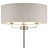 Laura Ashley Sorrento 3lt Floor Lamp Satin Nickel With Natural Linen Shade