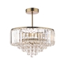 Laura Ashley Vienna Crystal & Antique Brass 3 Light Semi Flush Ceiling Light