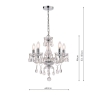 Laura Ashley Harriet 5lt Crystal & Polished Chrome Chandelier