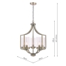 Laura Ashley Joseph 5lt Chandelier Antique Brass Glass