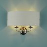 Laura Ashley Sorrento 2lt Wall Light Polished Nickel With Silver Shade