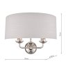 Laura Ashley Sorrento 2lt Wall Light Polished Nickel With Silver Shade