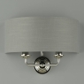 Laura Ashley Sorrenro 2lt Wall Light Polished Nickel & Charcoal Grey Shade