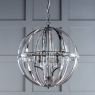 Laura Ashley Aidan Glass & Polished Chrome 5 Light Globe Chandelier