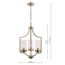 Laura Ashley Joseph 3lt Chandelier Antique Brass Glass