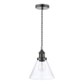 Laura Ashley Isaac Pendant Industrial Nickel Glass