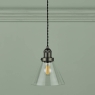 Laura Ashley Isaac Pendant Industrial Nickel Glass