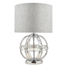 Laura Ashley Aidan Glass & Polished Chrome Globe Table Lamp With Grey Shade