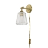 Laura Ashley Callaghan Wall Light Antique Brass Ribbed Glass