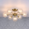 Laura Ashley Atherton 7lt Semi Flush Satin Brass Glass