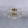 Laura Ashley Atherton 7lt Semi Flush Satin Brass Glass