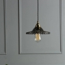 Laura Ashley Pippa Pendant Aged Brass Smoked Glass