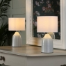 Laura Ashley Penny Twin Pack Table Lamp Cream With Shade