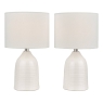 Laura Ashley Penny Twin Pack Table Lamp Cream With Shade