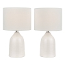 Laura Ashley Penny Twin Pack Table Lamp Cream With Shade